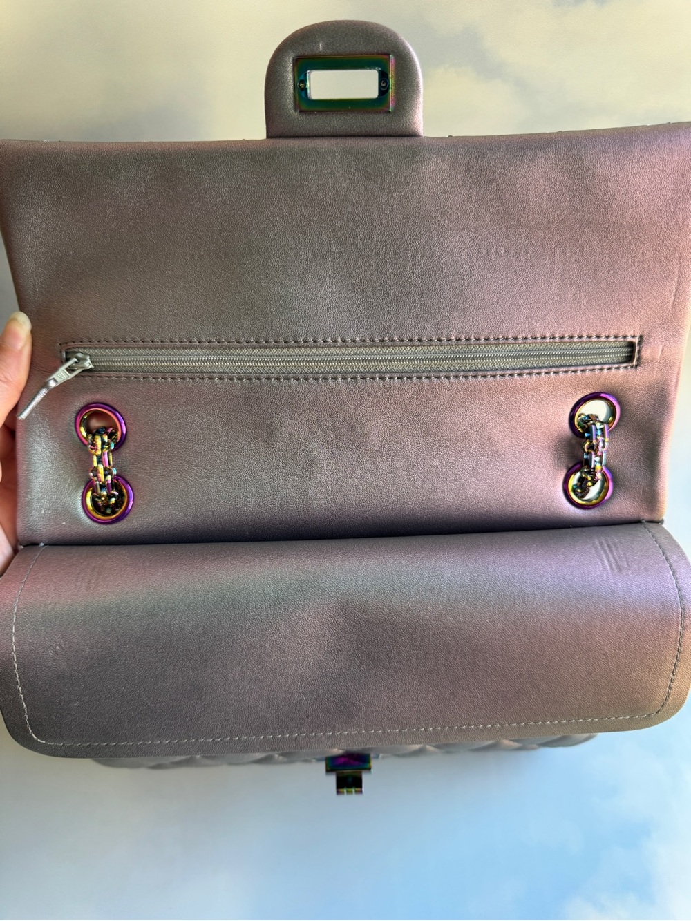 Chanel Iridescent Lilac Purple Lambskin Reissue 2.55 226 Rainbow Hardware - Picture 8 of 13